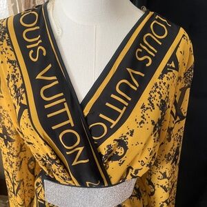 Bold Mustard Yellow Louis-Inspired Maxi Dress